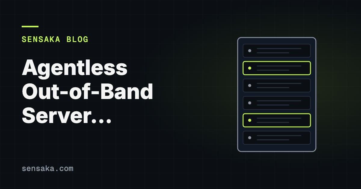 Agentless Out-of-Band Server Hardware Monitoring | No OS Agents: illustration of a server rack with status lights