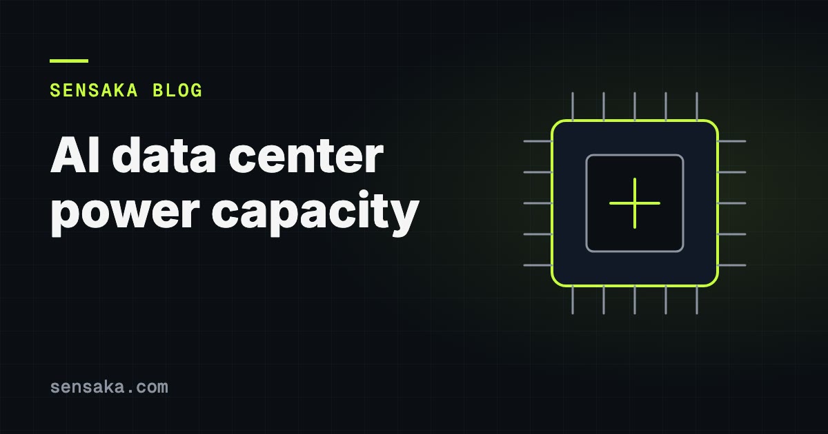 AI Data Center Power Capacity: AWS Racks Wait in Warehouses: illustration of a processor chip with pins