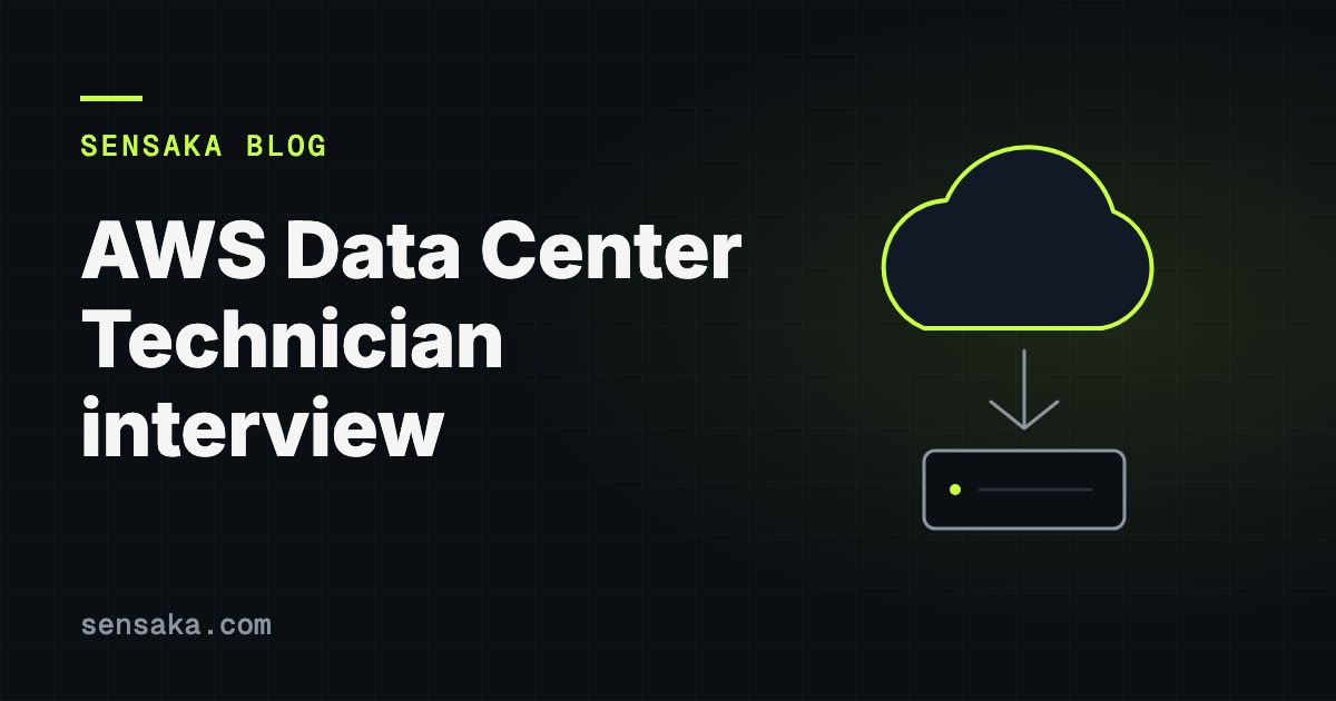 AWS Data Center Technician Interview Prep: illustration of a cloud linked to on-prem servers