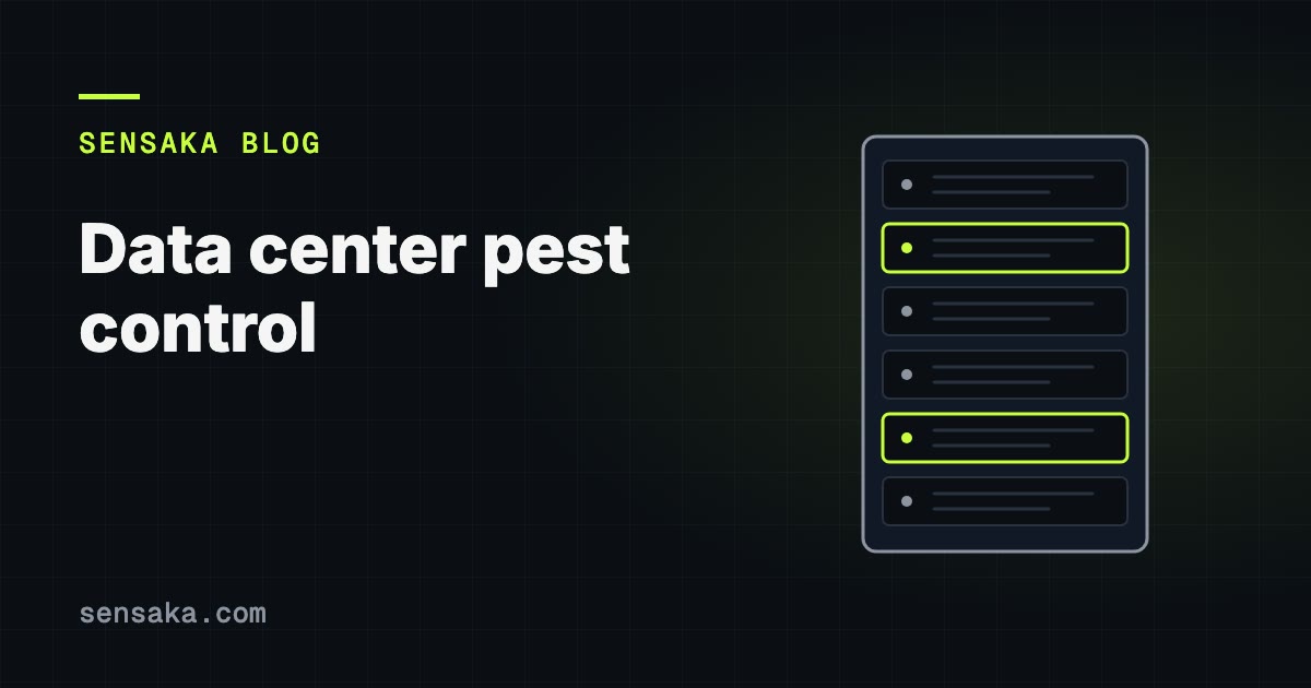 Data Center Pest Control: Rodents, Risk, and Monitoring: illustration of a server rack with status lights