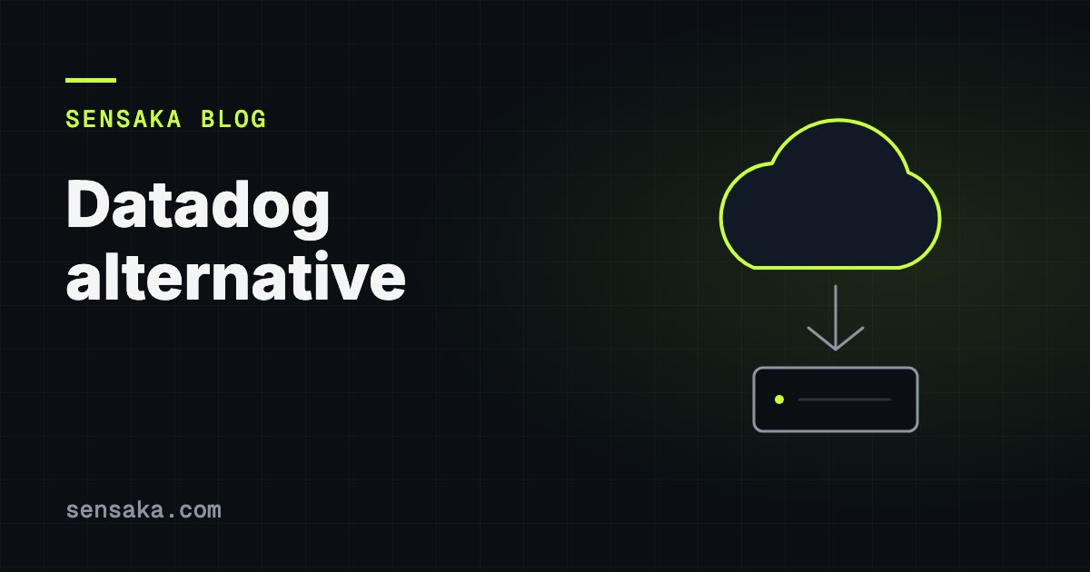 Datadog Alternative: When Observability Costs Exceed AWS: illustration of a cloud linked to on-prem servers