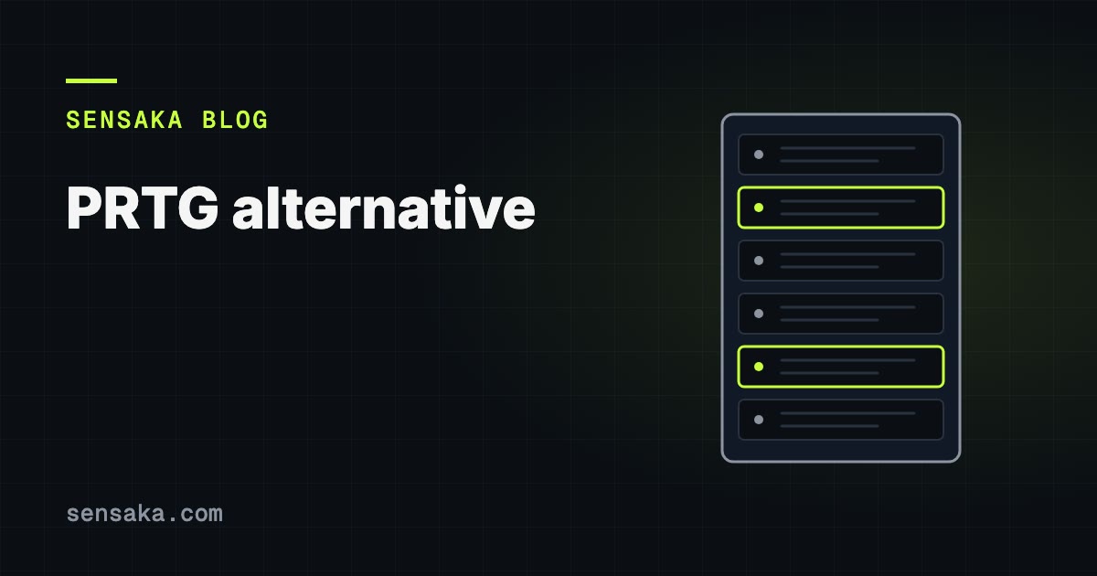 PRTG Alternative for Data Center and Hardware Monitoring: illustration of a server rack with status lights