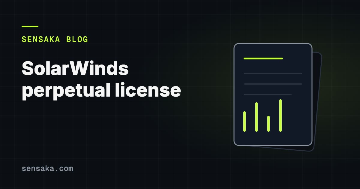 SolarWinds is ending perpetual licenses: illustration of a report with headings and bars