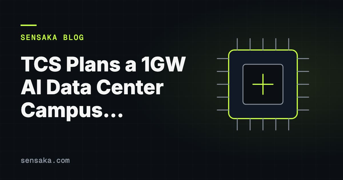 TCS Plans a 1GW AI Data Center Campus in Hyderabad: illustration of a processor chip with pins