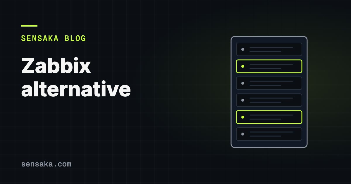 Zabbix Alternative for Data Center and Hardware Monitoring: illustration of a server rack with status lights