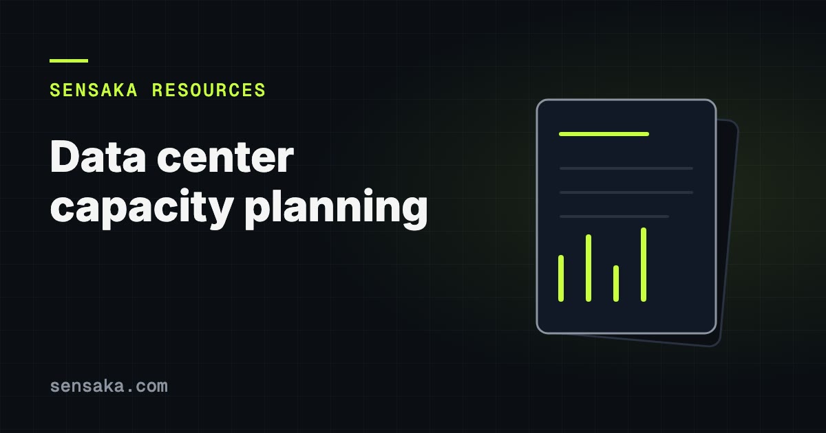 Data center capacity planning: illustration of a report with headings and bars