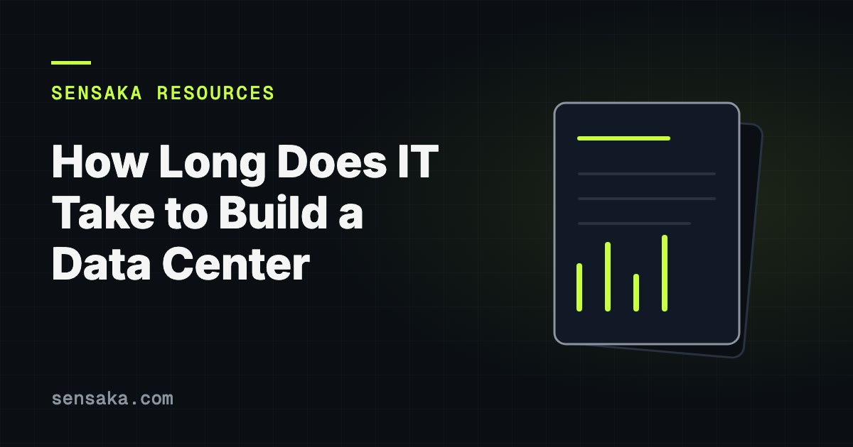 How Long Does It Take to Build a Data Center? Timeline: illustration of a report with headings and bars