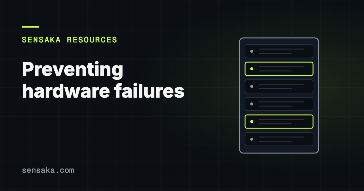 Preventing hardware failures: illustration of a server rack with status lights