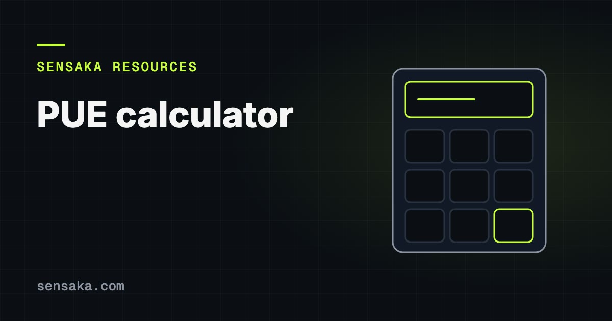 PUE Calculator: Power Usage Effectiveness: illustration of a calculator grid with a result