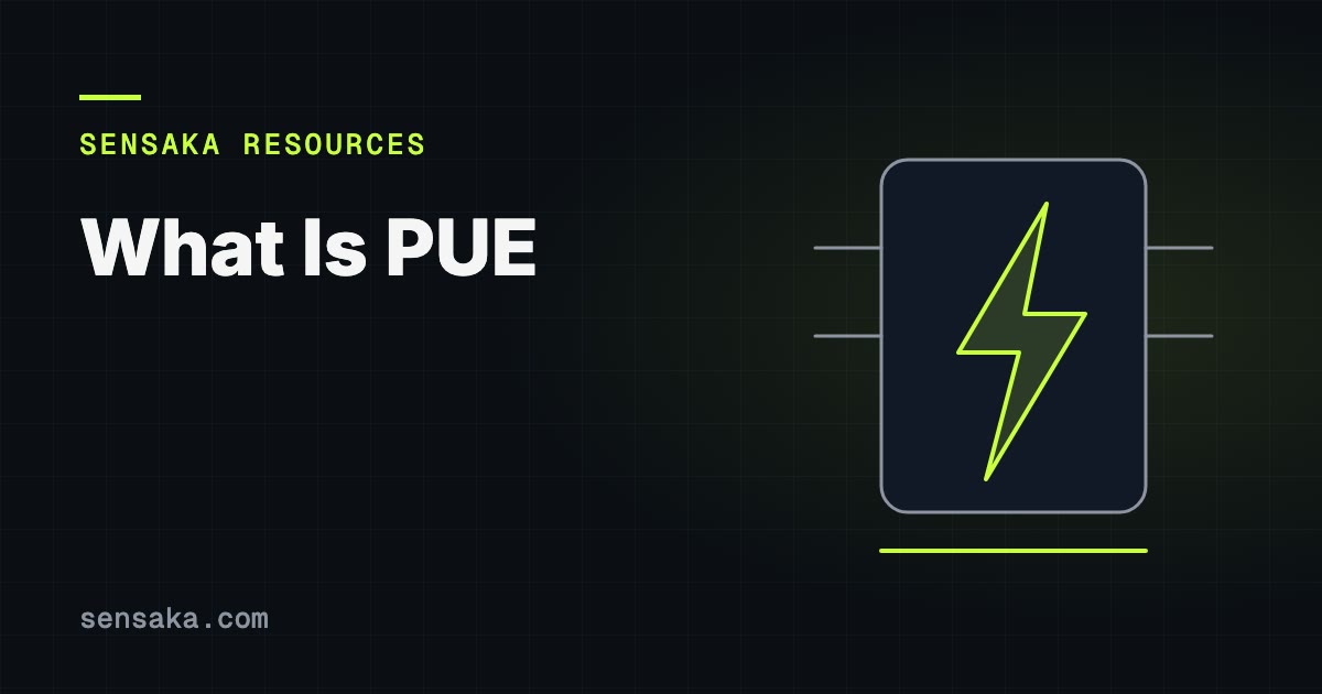 What Is PUE? Power Usage Effectiveness Explained: illustration of a power bolt and UPS battery