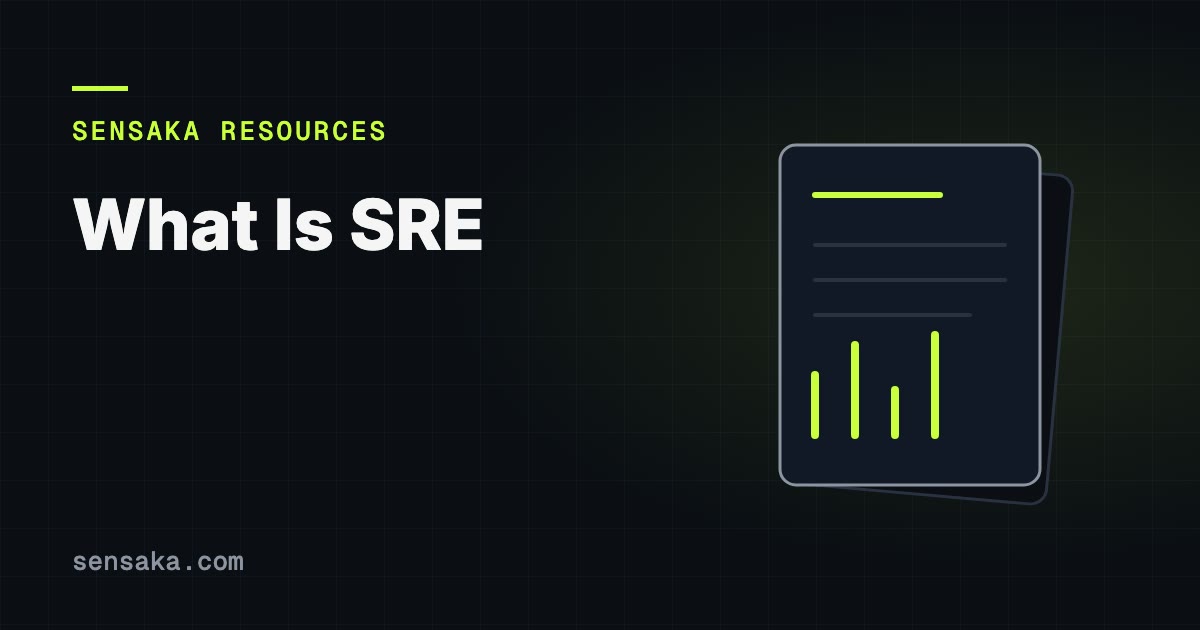 What Is SRE? Site Reliability Engineering Explained: illustration of a report with headings and bars