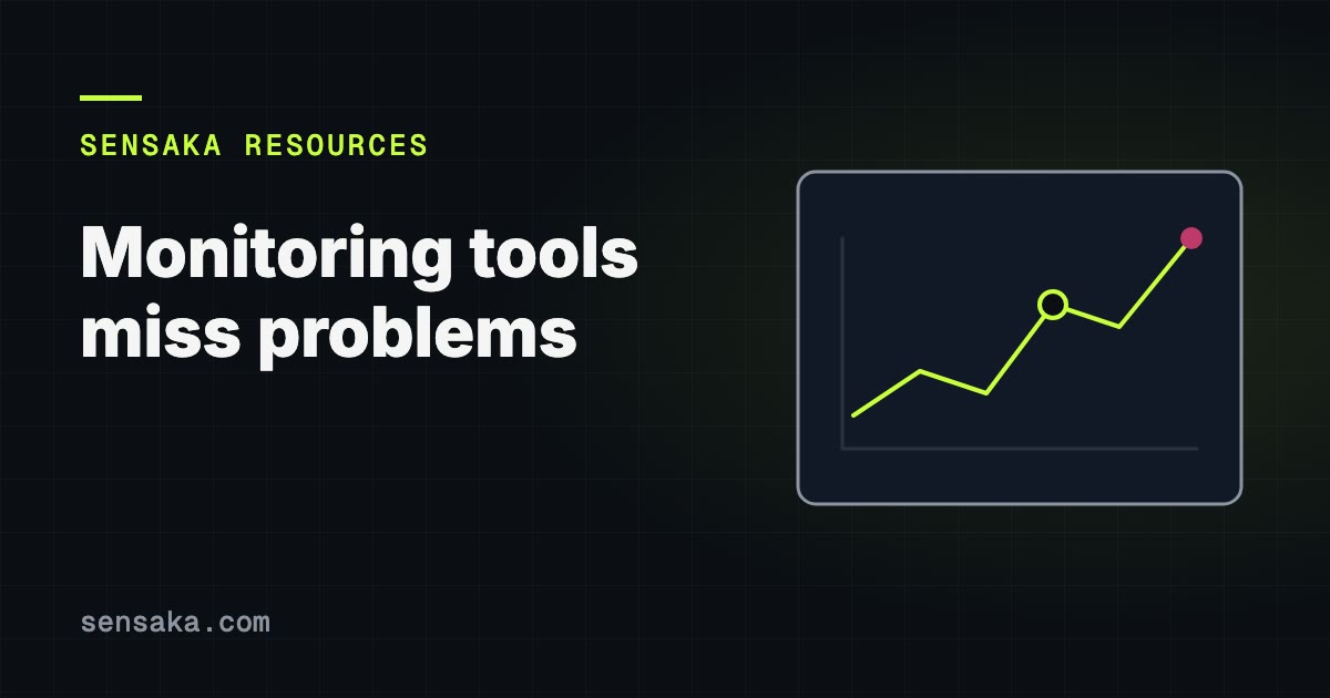 Why Monitoring Tools Miss Business-Critical Problems (Free PDF): illustration of a monitoring chart with an alert
